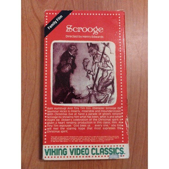 Scrooge 1935 VHS - 1986 Viking Video Release - Picture 3 of 7